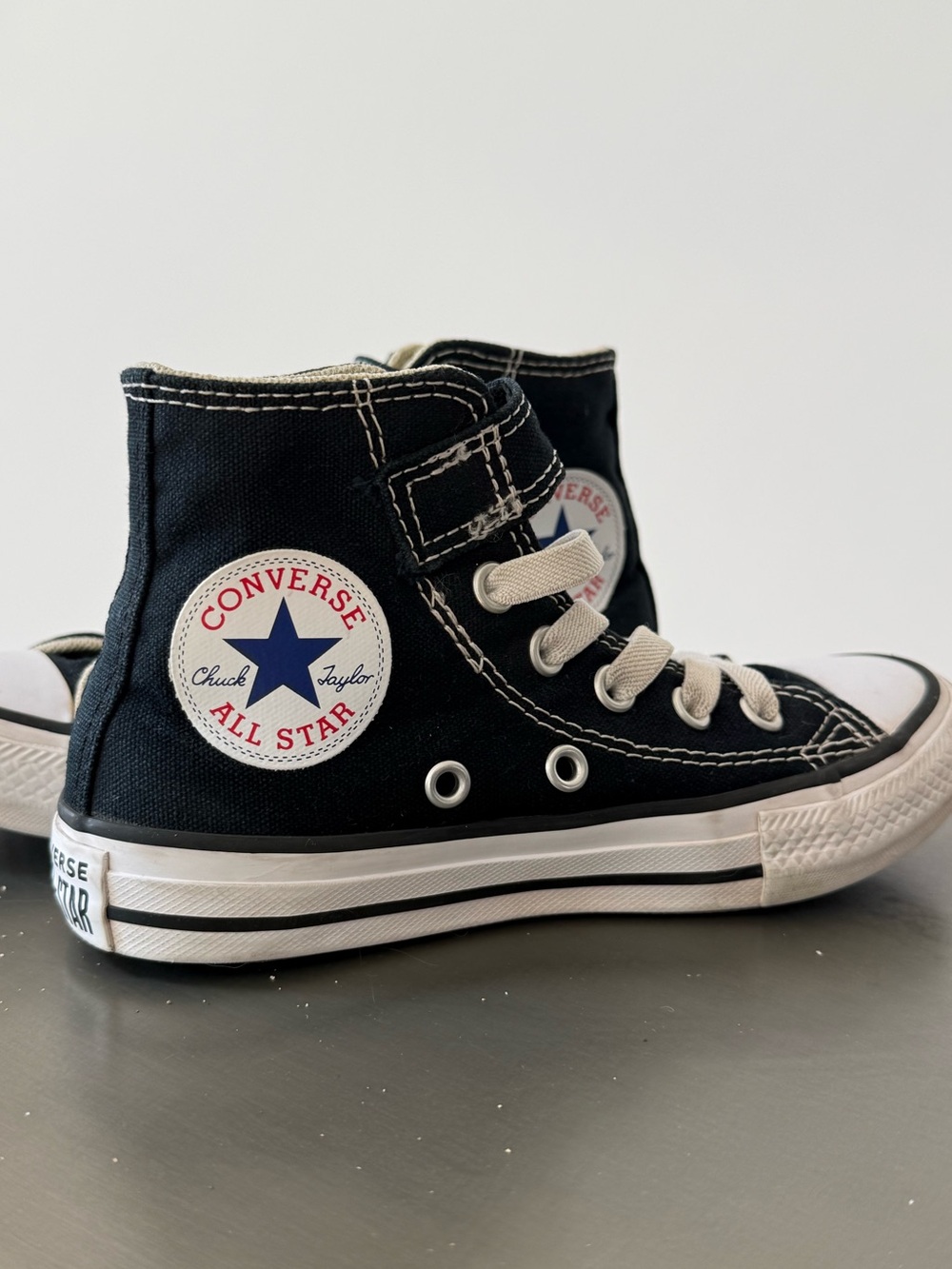 Converse Kids' High Top Sneakers - Black with White Trim